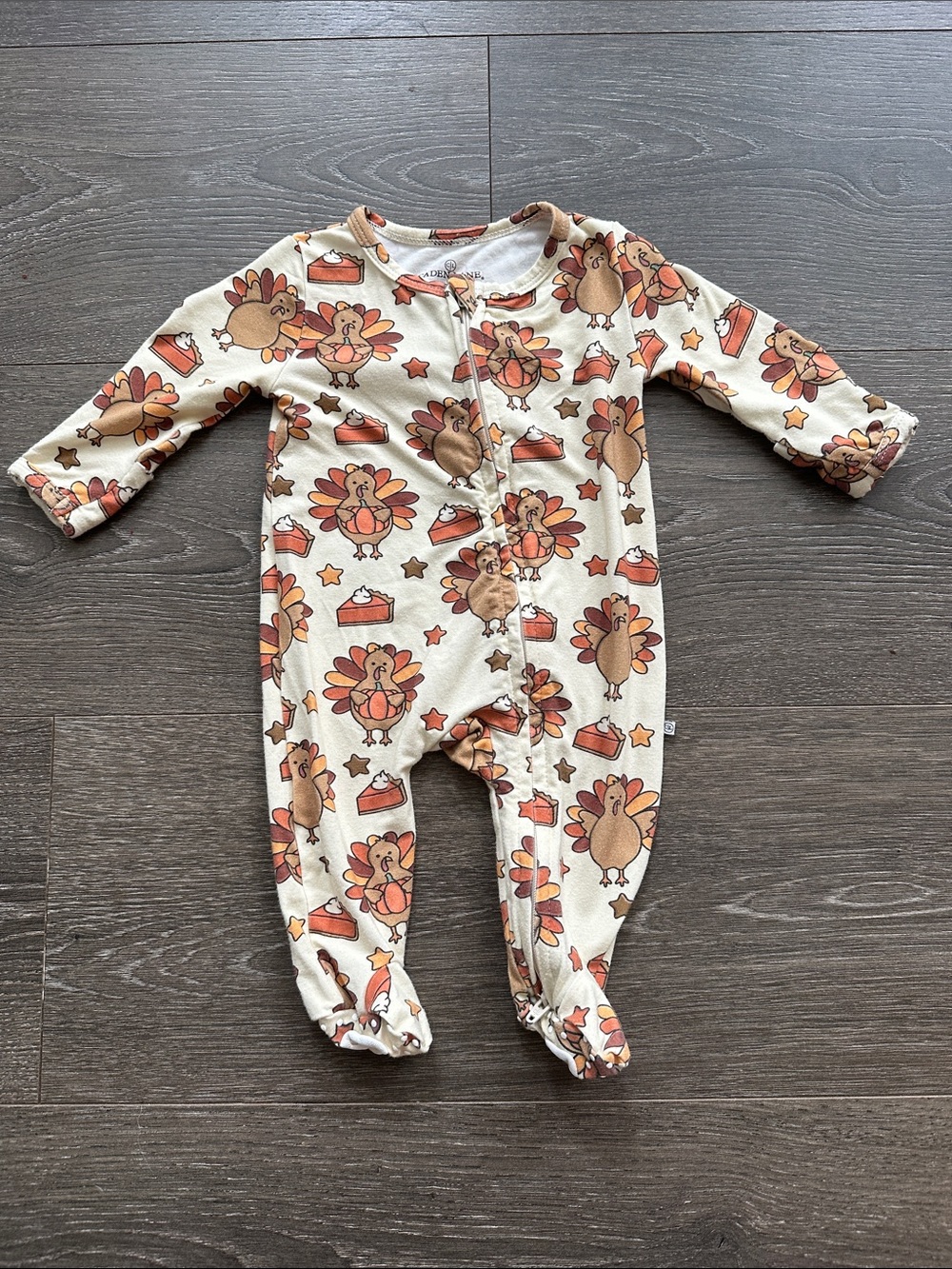 Caden Lane Turkey and Pumpkin Pie Thanksgiving footie
